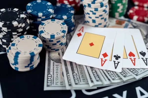 Mobile phone displaying live blackjack table interface